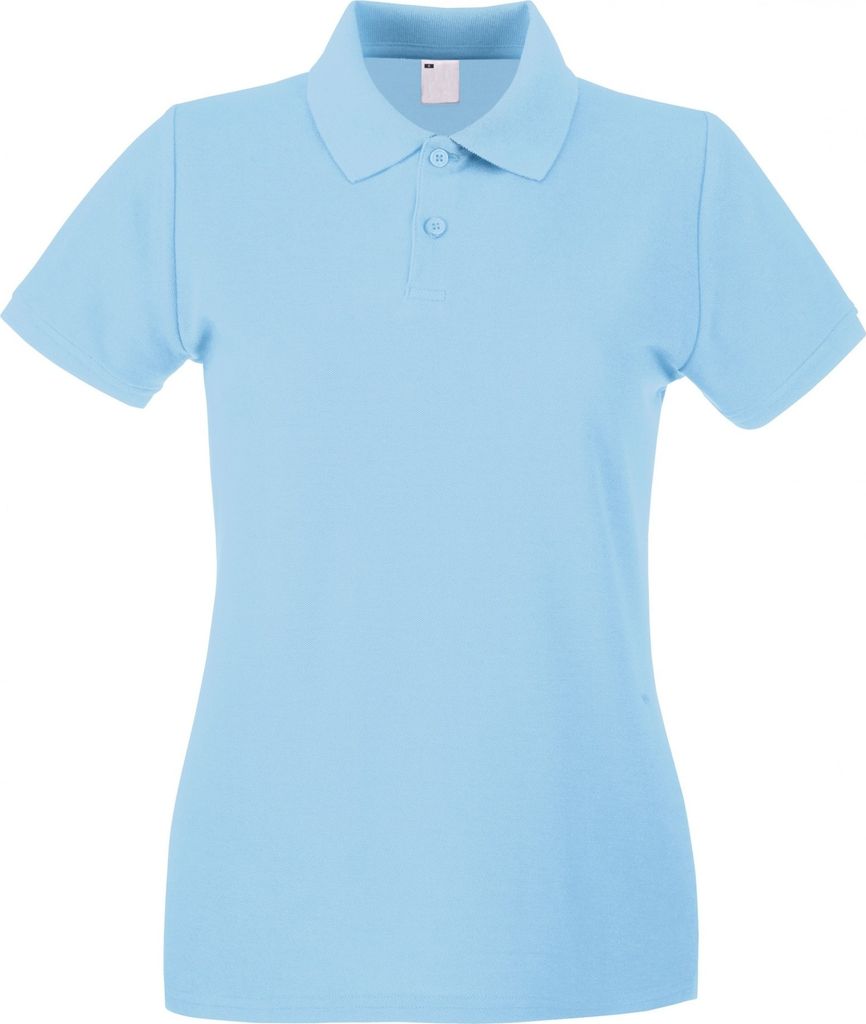 Fruit of the Loom - Poloshirt für Damen kurzärmlig BC3906 (Medium) (Hellblau)