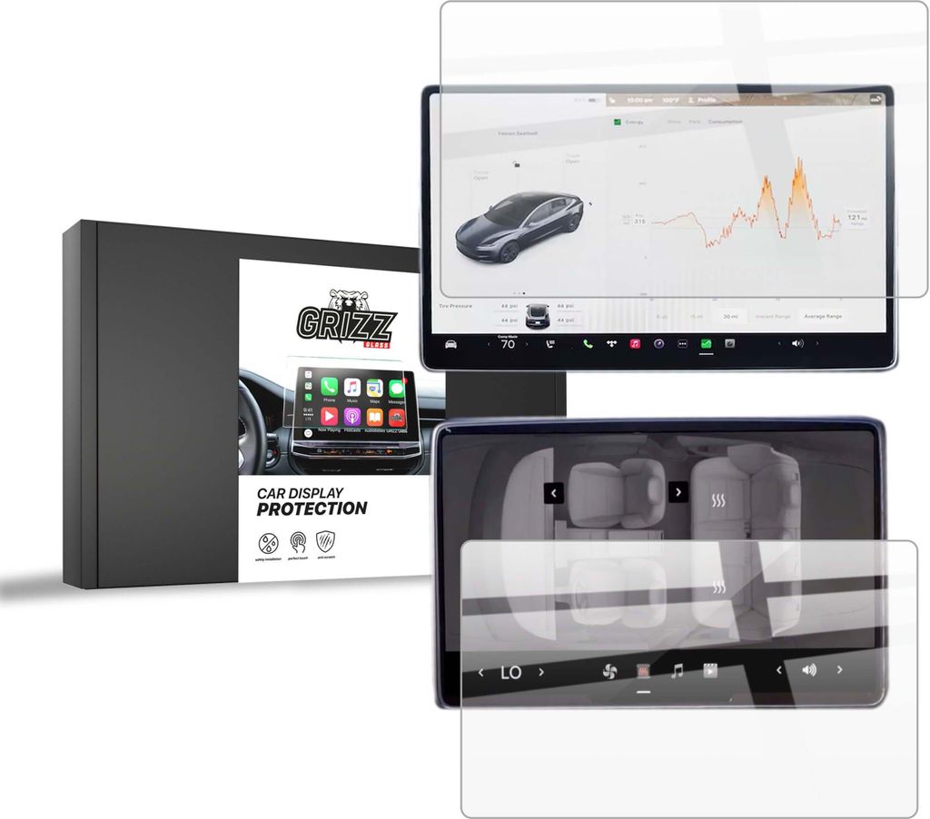 Keramische Autodisplayfolie 2in1 für Tesla Model Y Juniper (2024-2025), Grizz Protector