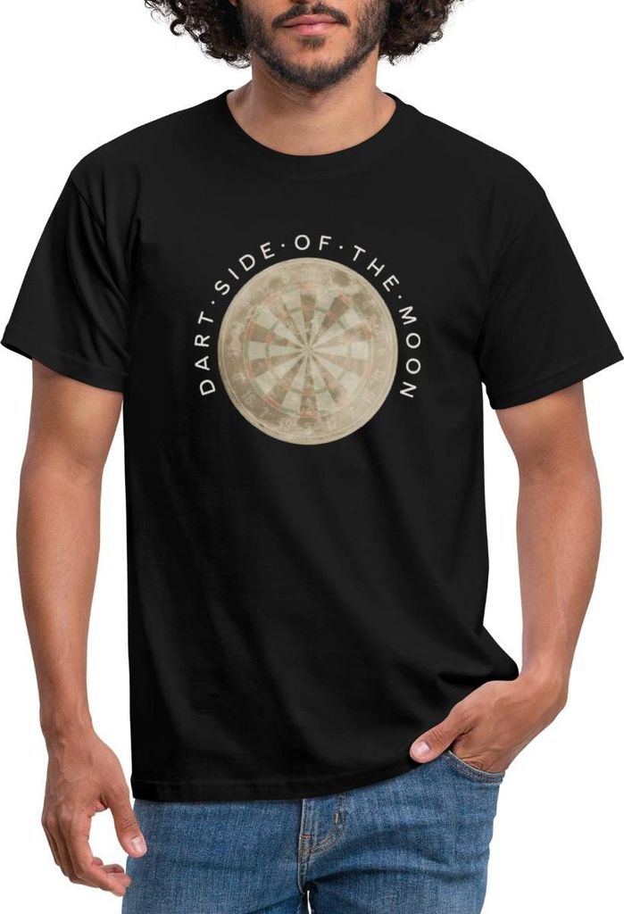 Spreadshirt Dart Side Of The Moon Vintage Look Männer T-Shirt, XL, Schwarz