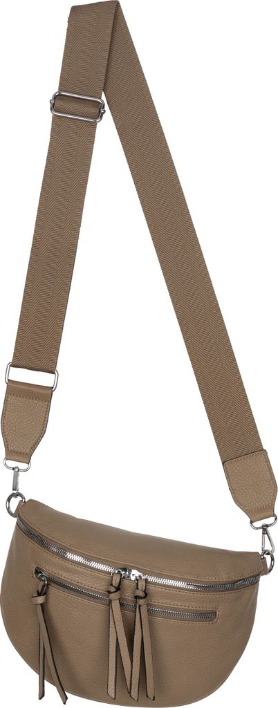 Bauchtasche (KKL-217) Umhängetasche Crossbody-Bag Hüfttasche Kunstleder Italy-Design KHAKI