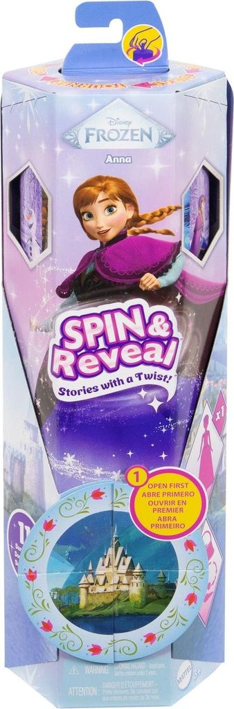 Mattel Disney Die Eiskönigin Spin & Reveal Anna-Modepuppe und Accessoires mit 11 Überraschungen aus dem Disney-Film
