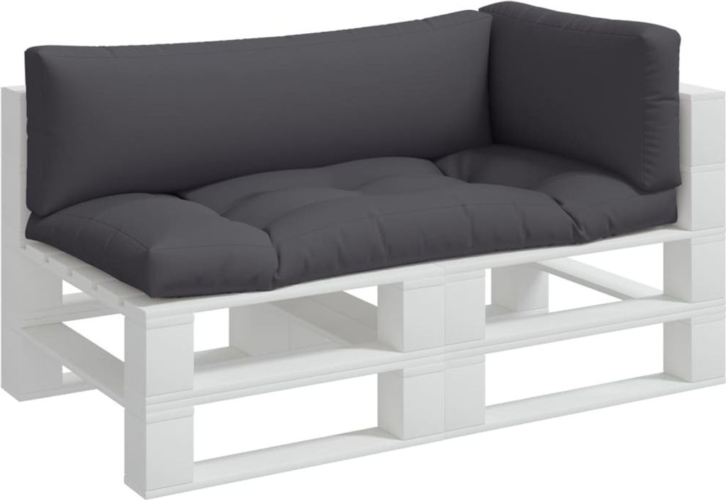 Hochwertigen Möbel Gartenmöbelauflagen - Grau Palettenkissen 3-tlg. Grau Stoff NEU8789625
