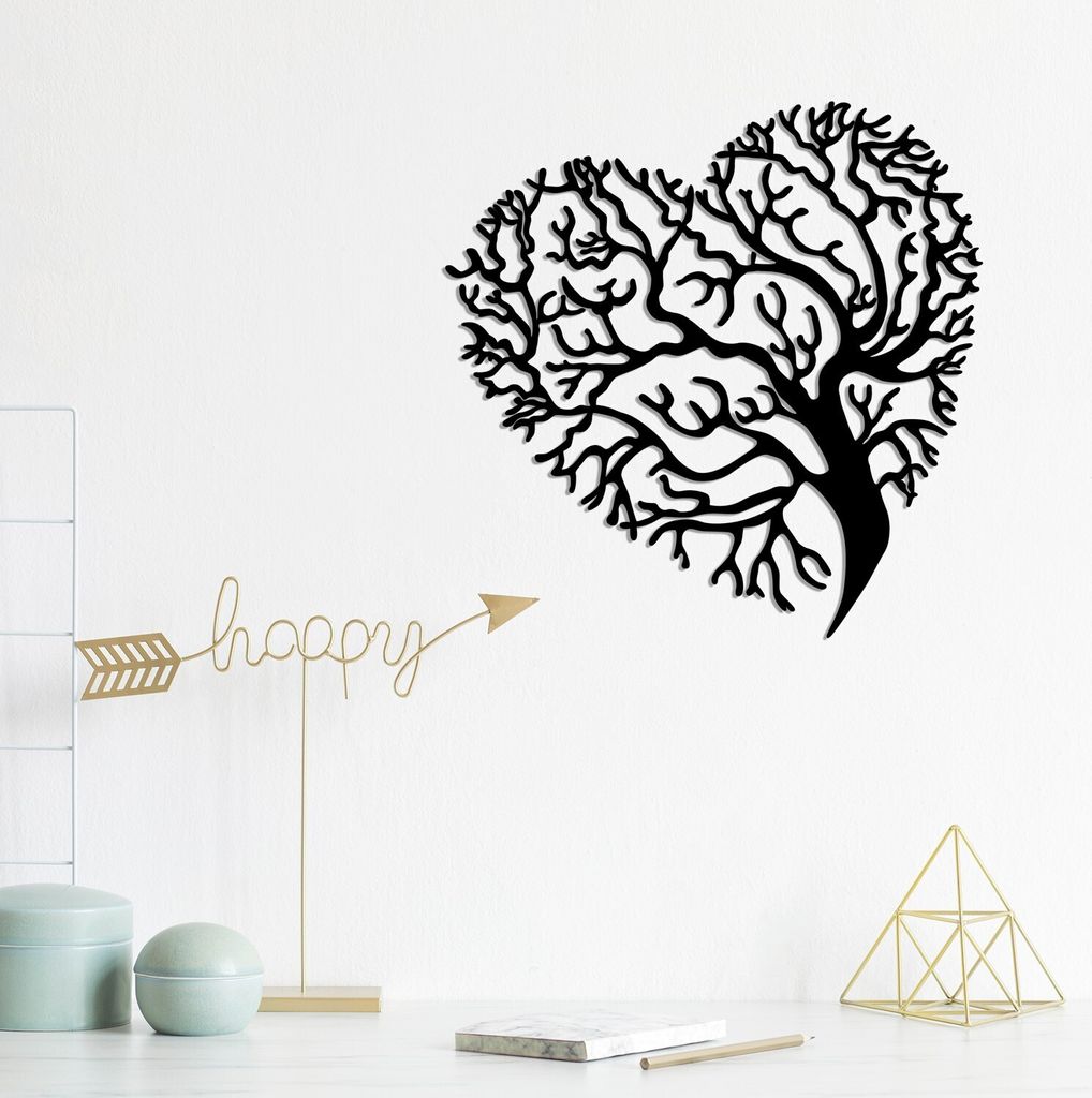 Wallity, Kalp- TNL1862, Schwarz, Sonstige Wohndekorationen, 70 x 70 cm, 100% Metall (Dicke: 1
