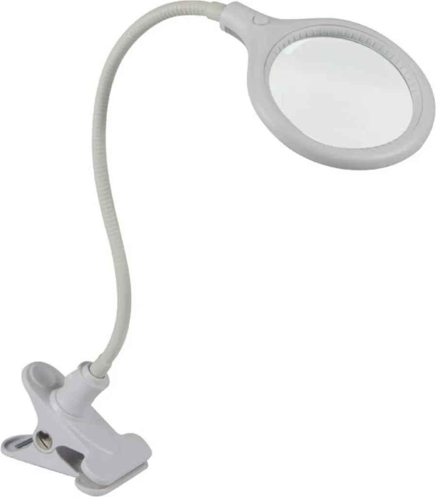 Lampe de Bureau LED avec Loupe 5 Dioptries et Pince - 6W 30 LED Blanc