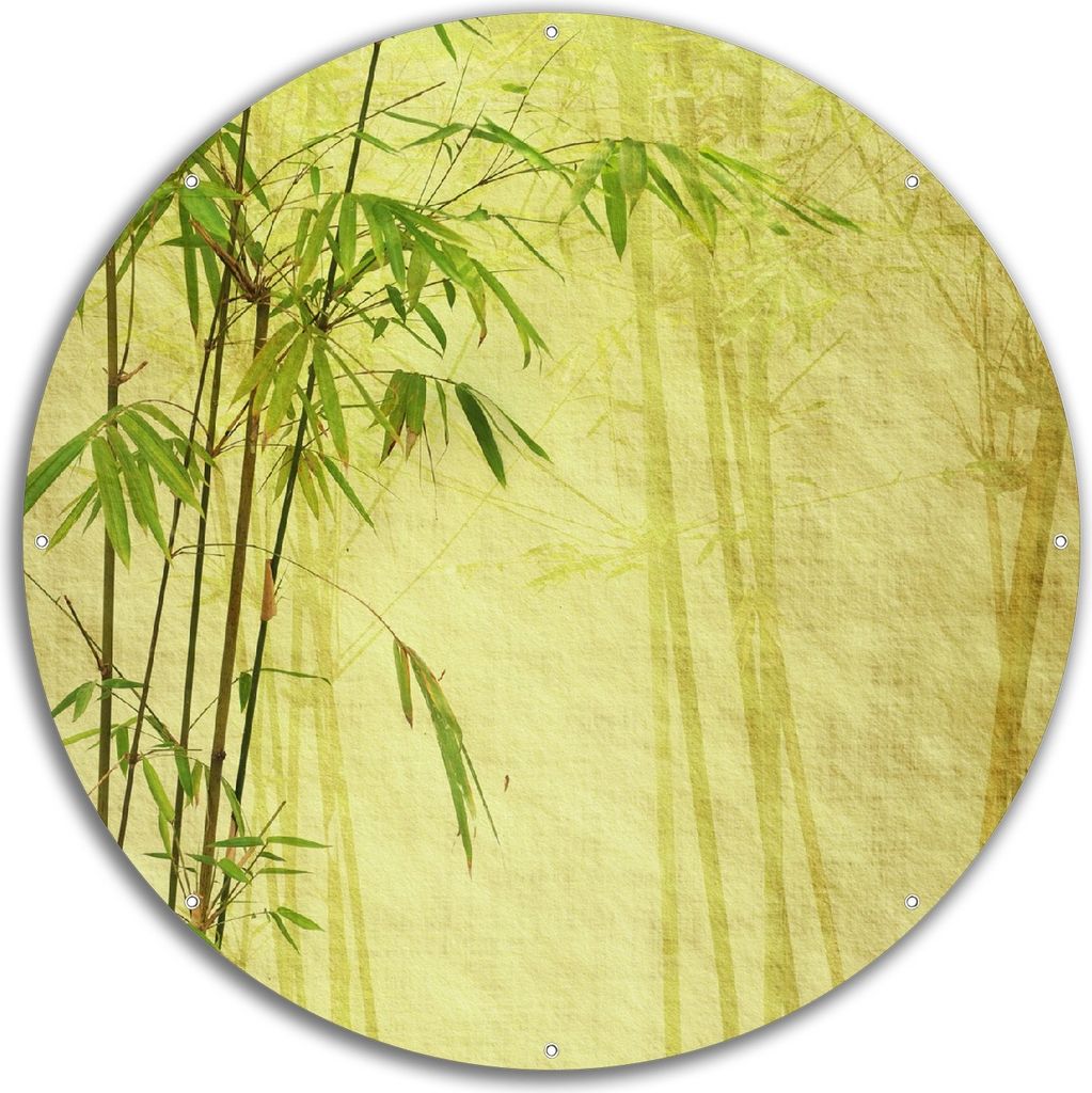 Wallario rundes Outdoor-Poster für Garten oder Balkon, Motiv Antiker Bambus, 60 cm Durchmesser