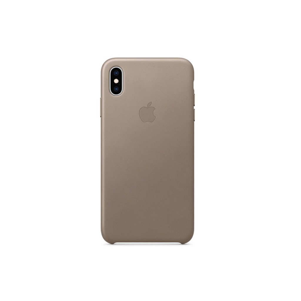Coque arrière en cuir pour Apple iPhone Xs Max - Taupe Image du produit 