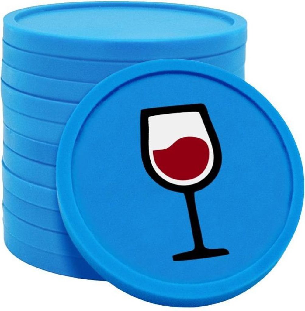CombiCraft Kunststoff Wertmarken mit Pizzastück-Aufdruck in Blau 29 mm Durchmesser - 100 Stück pro Packung