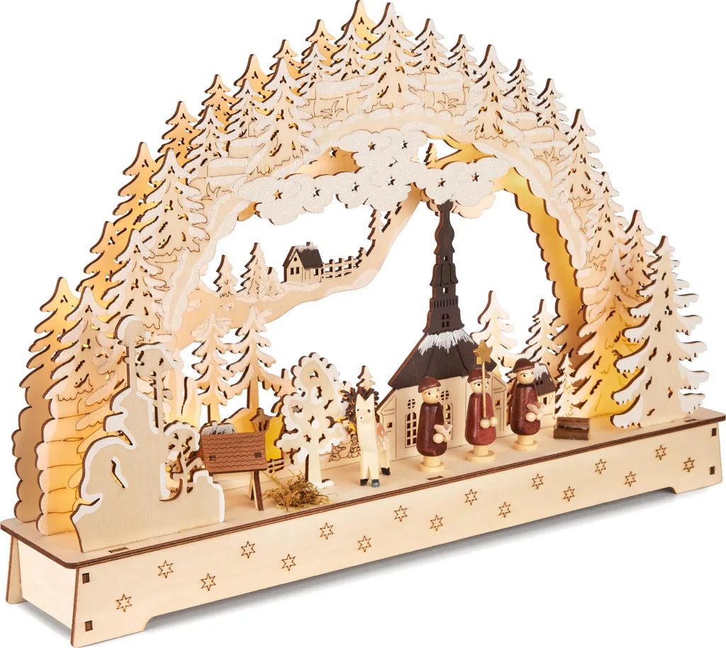 Illuminer votre Maison pour Noël - Arc de Lumière LED Bois 3D 40cm