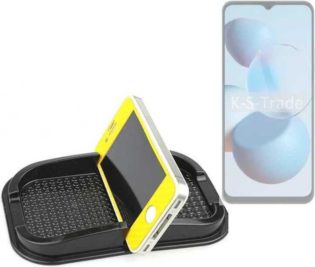 K-S-Trade Auto Anti Rutsch Matte Smartphone-Halter kompatibel mit Cubot A10 Haft Pad Armaturenbrett Handy-Halterung Silikon