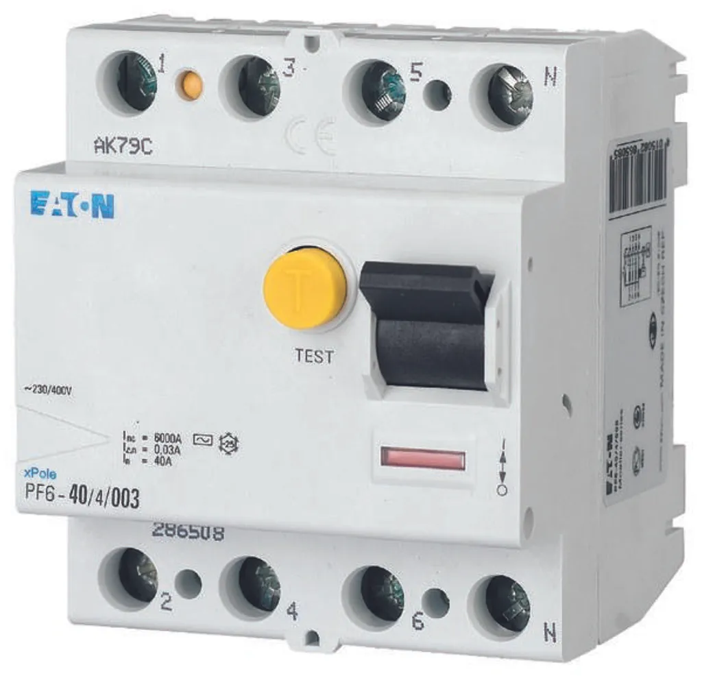 Interrupteur différentiel tétrapolaire 63A 6kA PF6 - Sensibilité 300mA