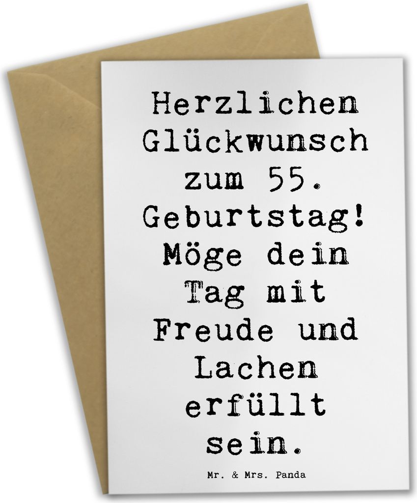 Mr. & Mrs. Panda Grußkarte Spruch 55. Geburtstag Glückwunsch - Weiß - Geschenk, Glückwünsche, Happy Birthday, hochzeitskarten, Meilenstein, os...
