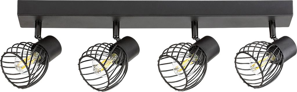 Rabalux 73004 Deckenstrahler 4 Spots Aberama, E14, schwarz, Kugel-rund, Industriell, ø85mm
