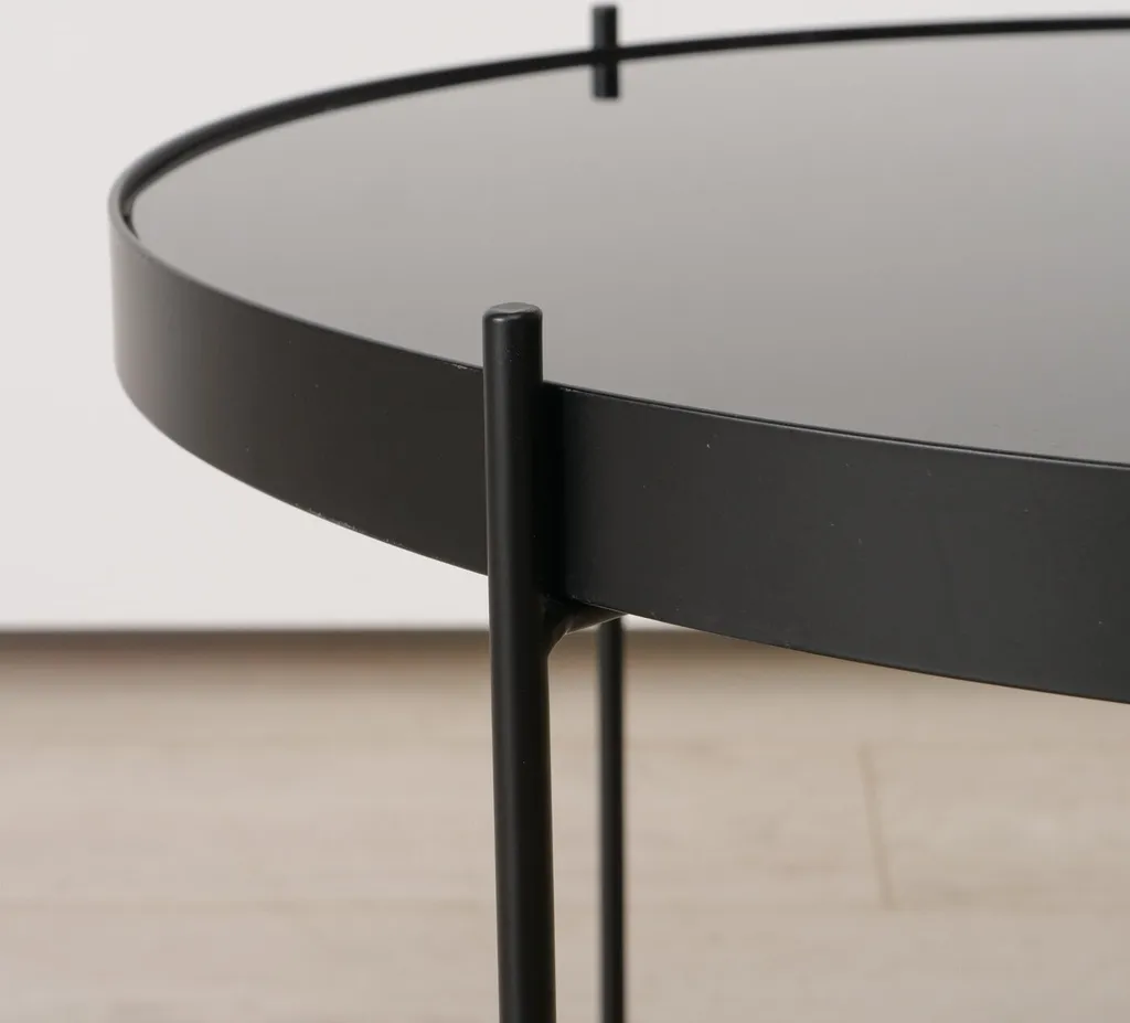 Table basse d'appoint pour petit salon - Métal et Verre SHERIN 40 cm