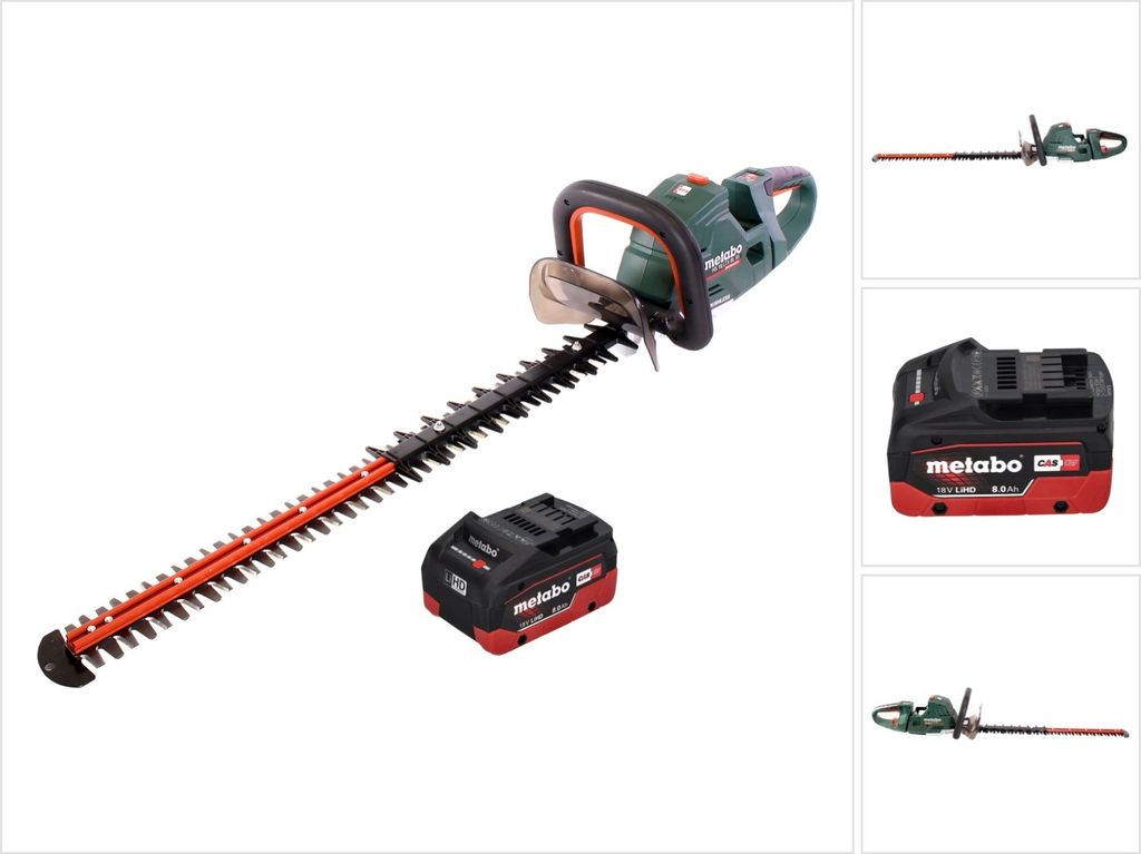 Metabo HS 18 LTX BL 75 Akku Heckenschere 18 V 75 cm Brushless + 1x Akku 8,0 Ah - ohne Ladegerät
