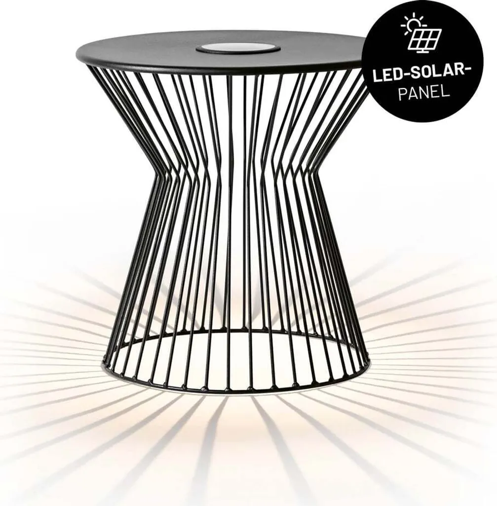 Bout de canapé lumineux LED Solaire et USB en Anthracite Design Moderne