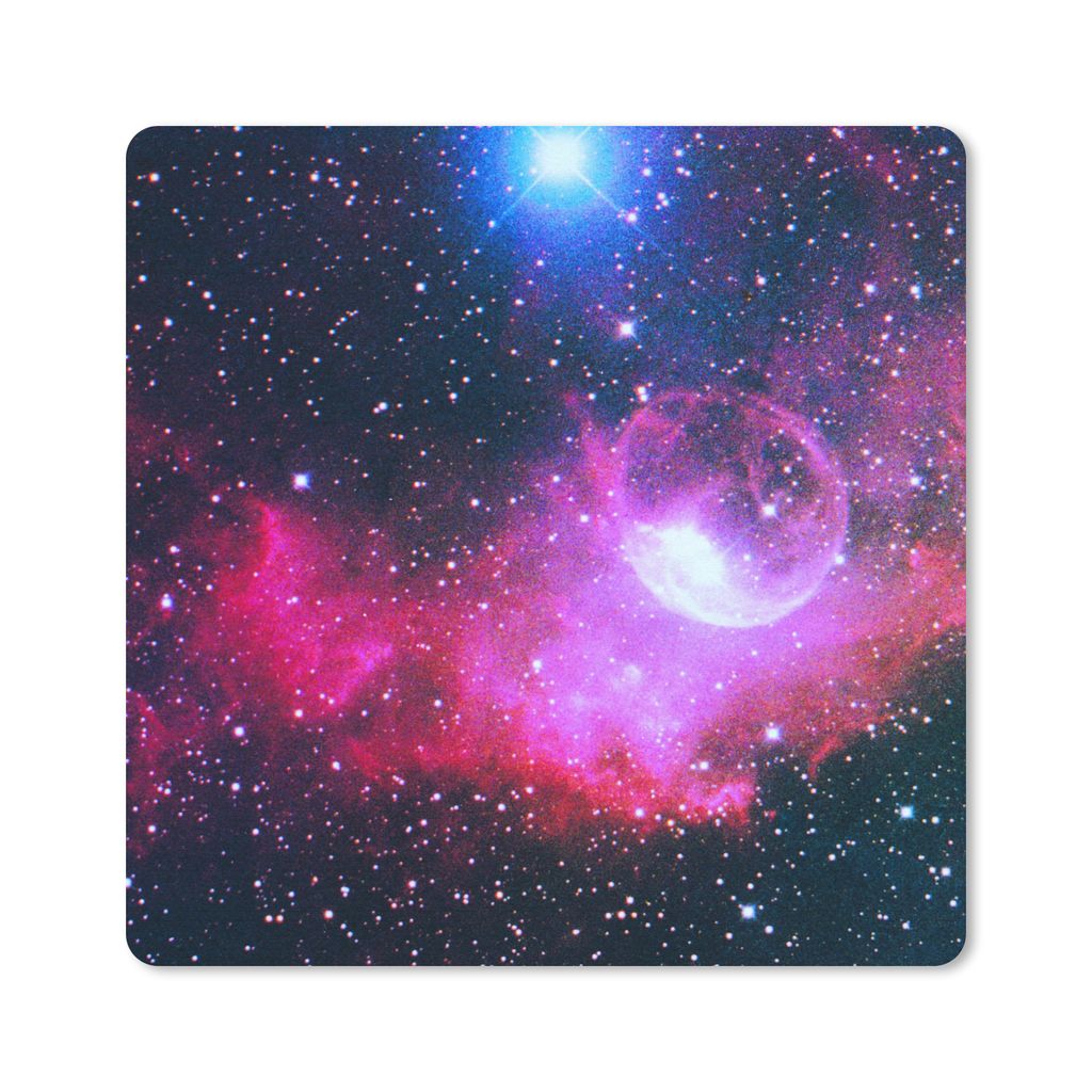 MuchoWow Mauspad Mousepad Universum - Planeten - Rosa - Jungen - Mädchen - Kinder 20x20 cm - Mousepads - Maus Mat - Pad - Mausunterlage - Desk M...