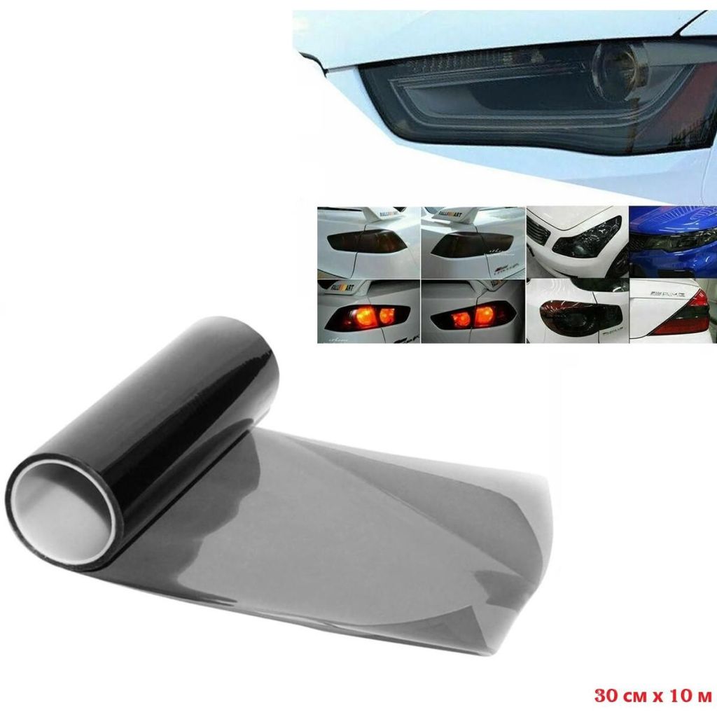 Schwarze, hochglänzende Schutzfolie für Scheinwerfer, Rücklichter und Blinker, 30 cm x 10 m