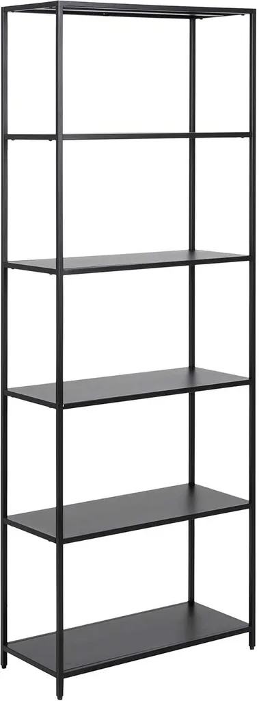 Meuble de rangement bibliothèque étagère noire métal style moderne