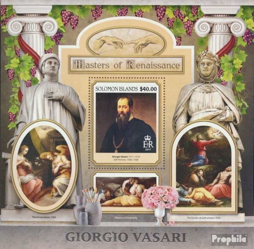Briefmarken Salomoninseln 2017 Mi Block 624 (kompl. Ausg.) postfrisch Giorgio Vasari