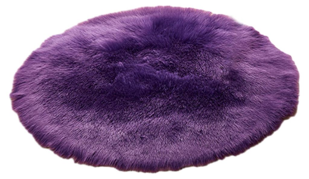 Runde, flauschige Plüschmatte, weicher Schlafzimmerteppich, einfarbig, maschinenwaschbar, flauschiger Teppich für Kinderzimmer, Babyzimmer, Wohnz...