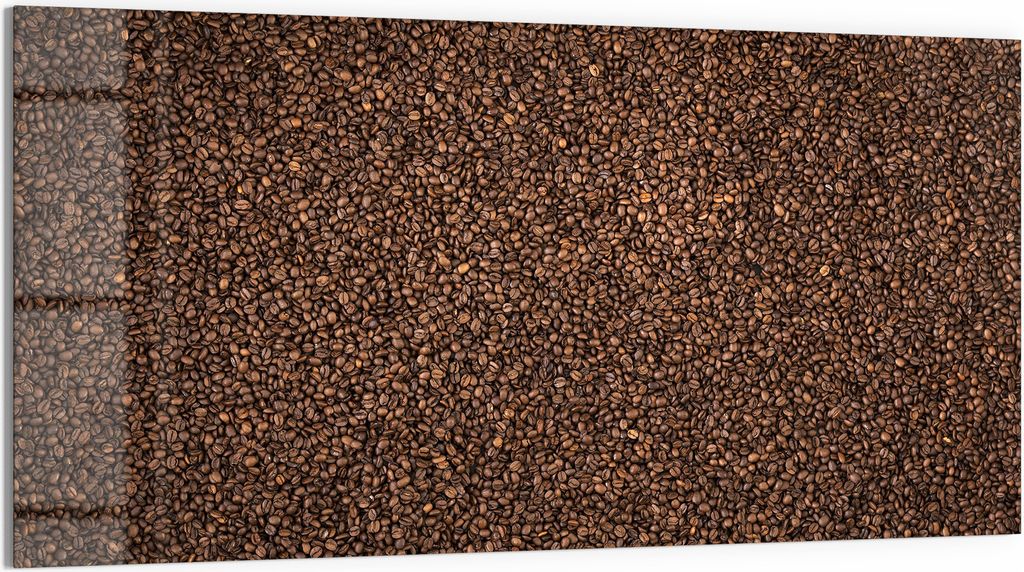 DEQORI Glasbild Echtglas 100x50 cm 'Kaffeebohnenmeer' Wandbild Bild modern Deko