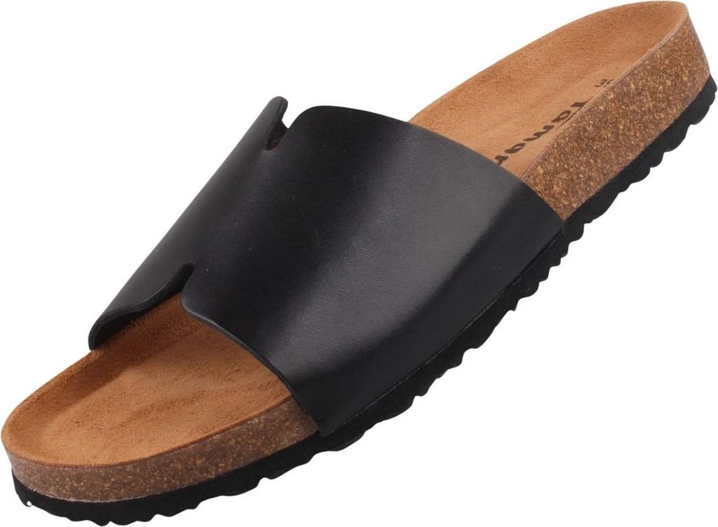 Tamaris Damen Leder Pantoletten Schwarz