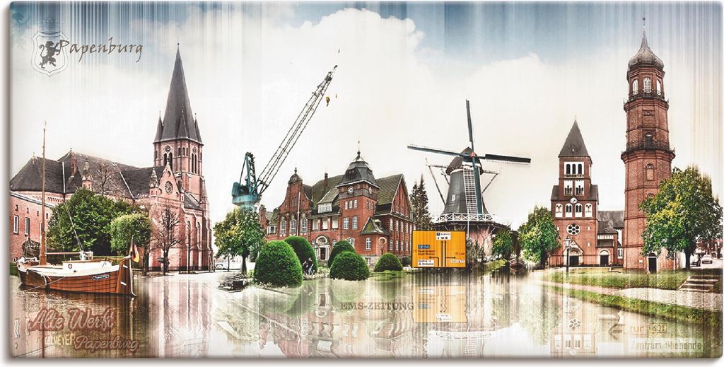 ARTland Leinwandbild Papenburg Emsland Collage 01 Größe: 60x30 cm