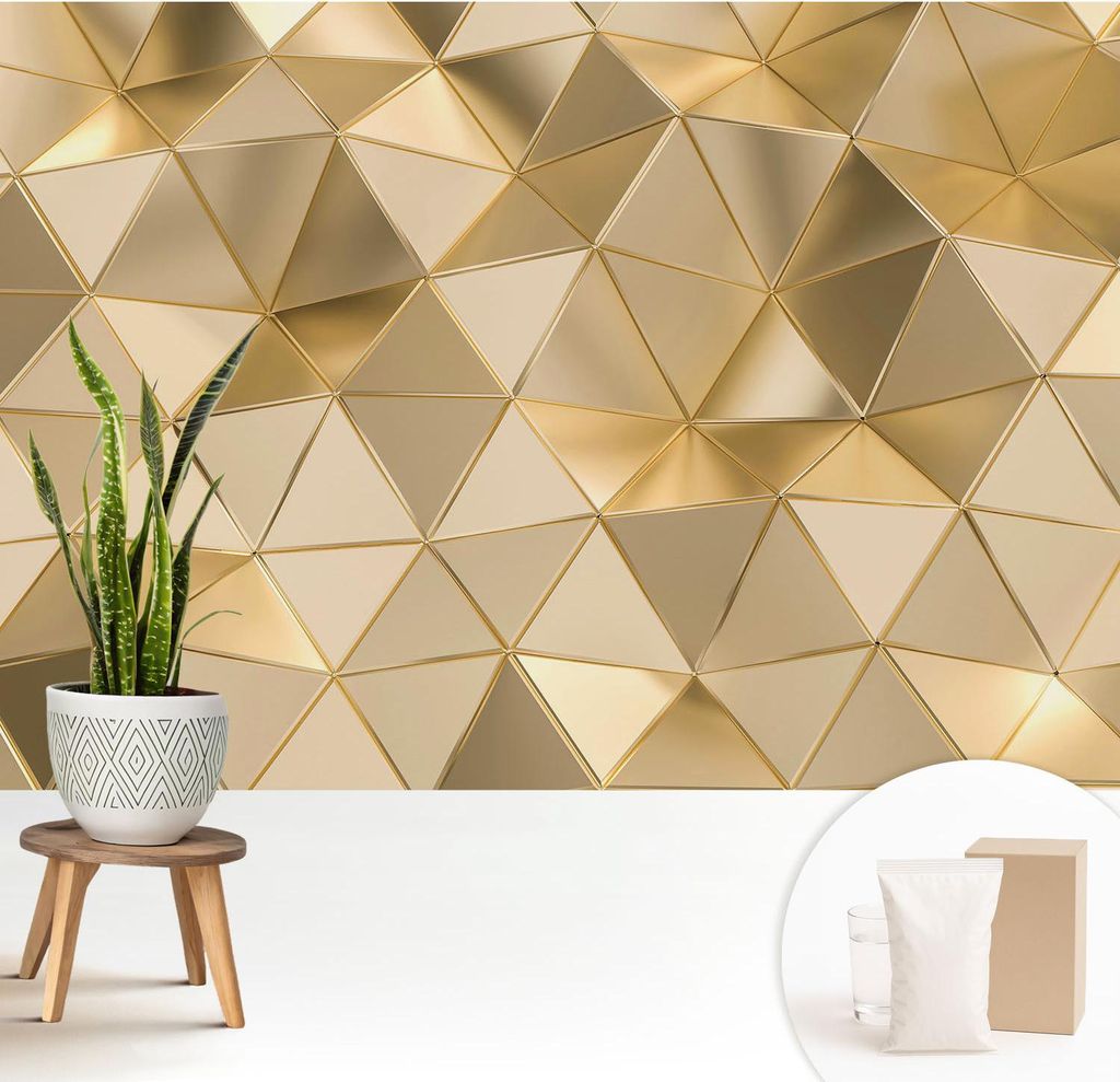 Fototapete - 208x146 cm - Tapete - Wandtapete - Wandbilder - Dekofolie - Tapete Folie - Wand - Dekoration - Wohnzimmer - Dreiecksmuster