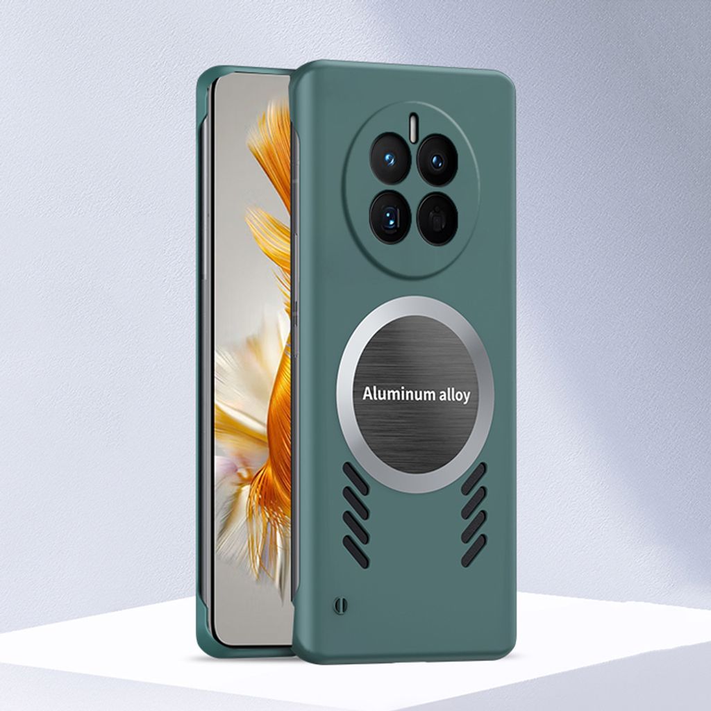 Huawei Mate 50 Hülle, Frameless PC Matt Kühlabdeckung Loch Wärmeableitung Schutzhülle für Huawei Mate 50 Grün