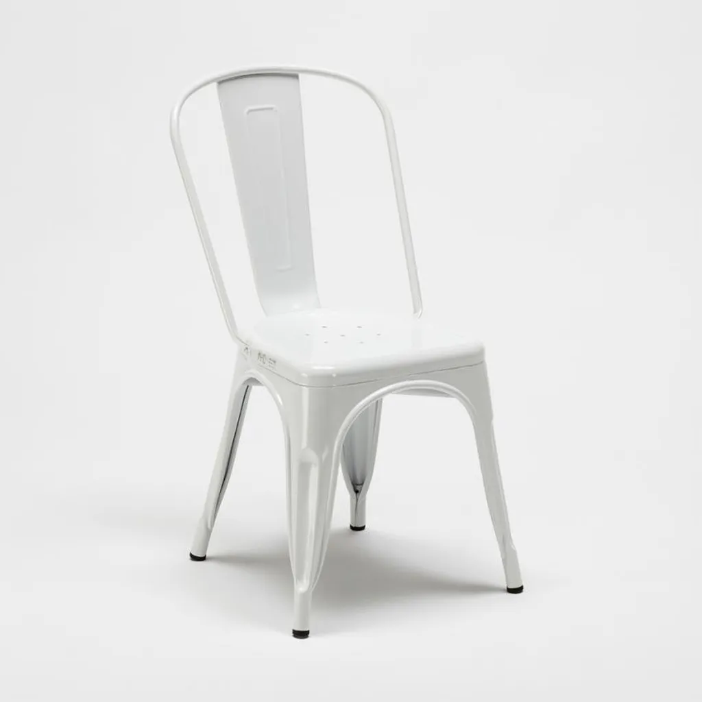 Chaise de Cuisine Industrielle Steel One Métal Blanc : Gain de Place