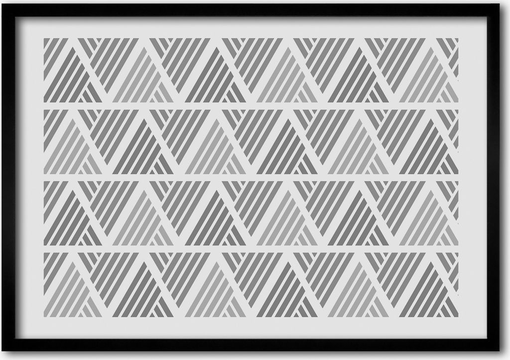 Bild - Bilder - Bilderrahmen - 70 cm x 50 cm - MDF-Rahmen, Wandkunst geometrischer Hintergrund