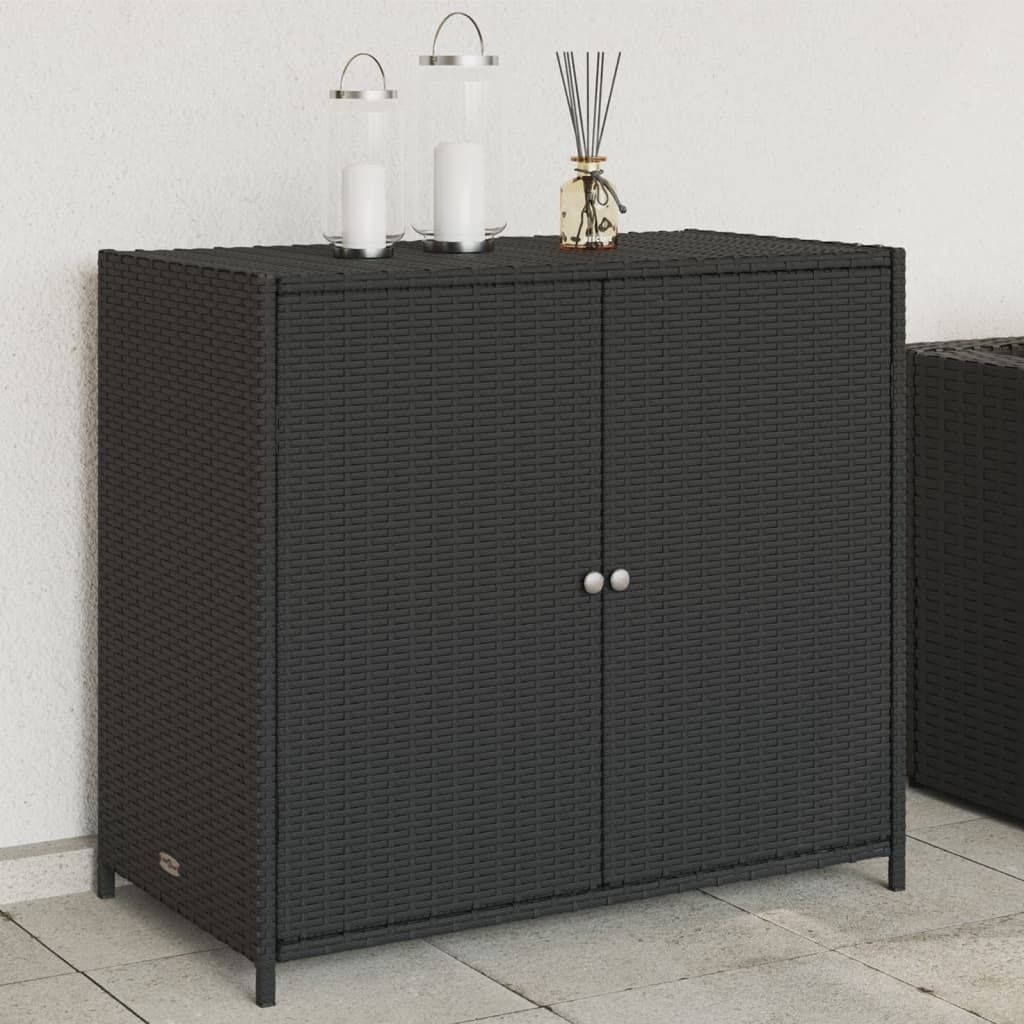 Zahradní skříň černá 83x45x76 cm polyratan Obrázek produktu 