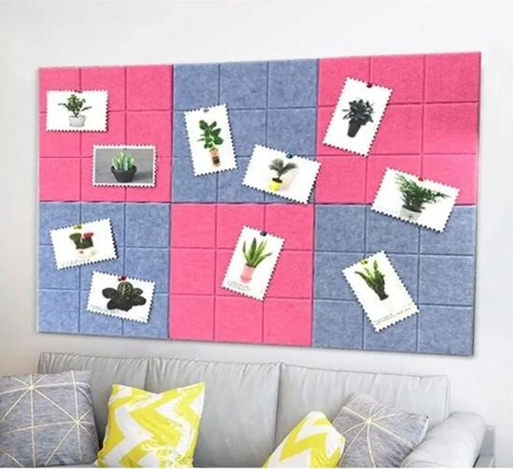 Tableau d'affichage sans perçage en feutre - Solution mémo murale pack de 4