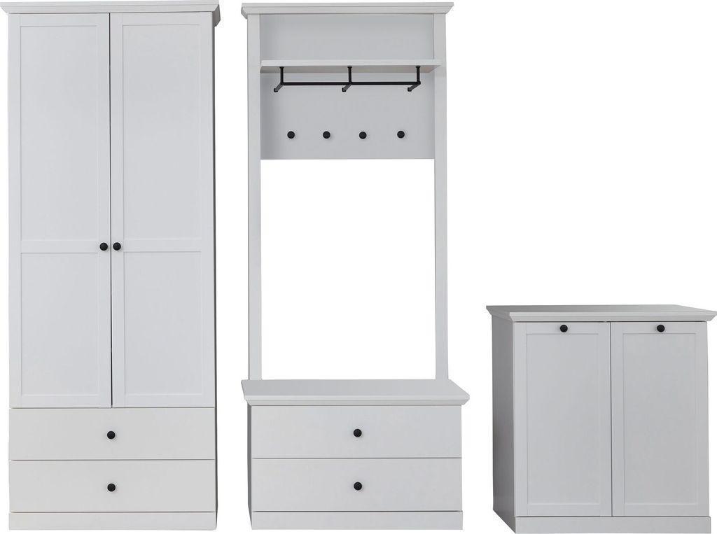 Trendteam Garderobe BrandsonBaxter, 4-teilig, Weiß/Schwarz Produktbild 
