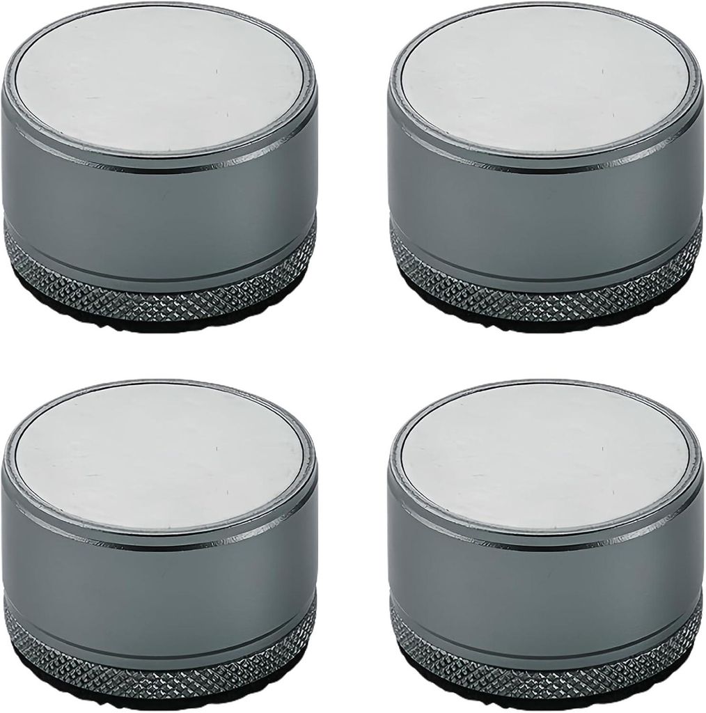 Set mit 4 verstellbaren Metallfüßen, grau, Höhe 2,7-4 cm, Durchmesser 40 mm, für Stühle, Tische und Sofas