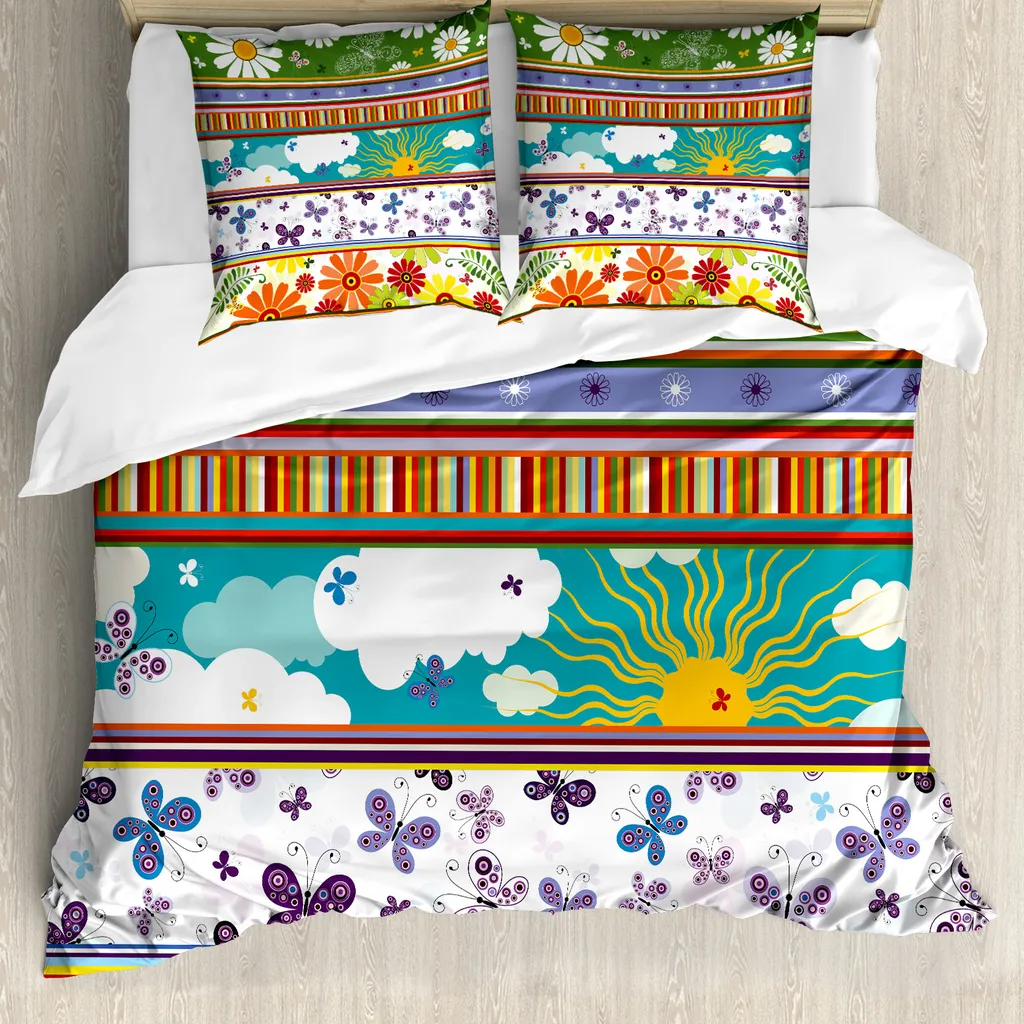 ABAKUHAUS Set Copripiumino Ipoallergenico 200x200 Sun Kids