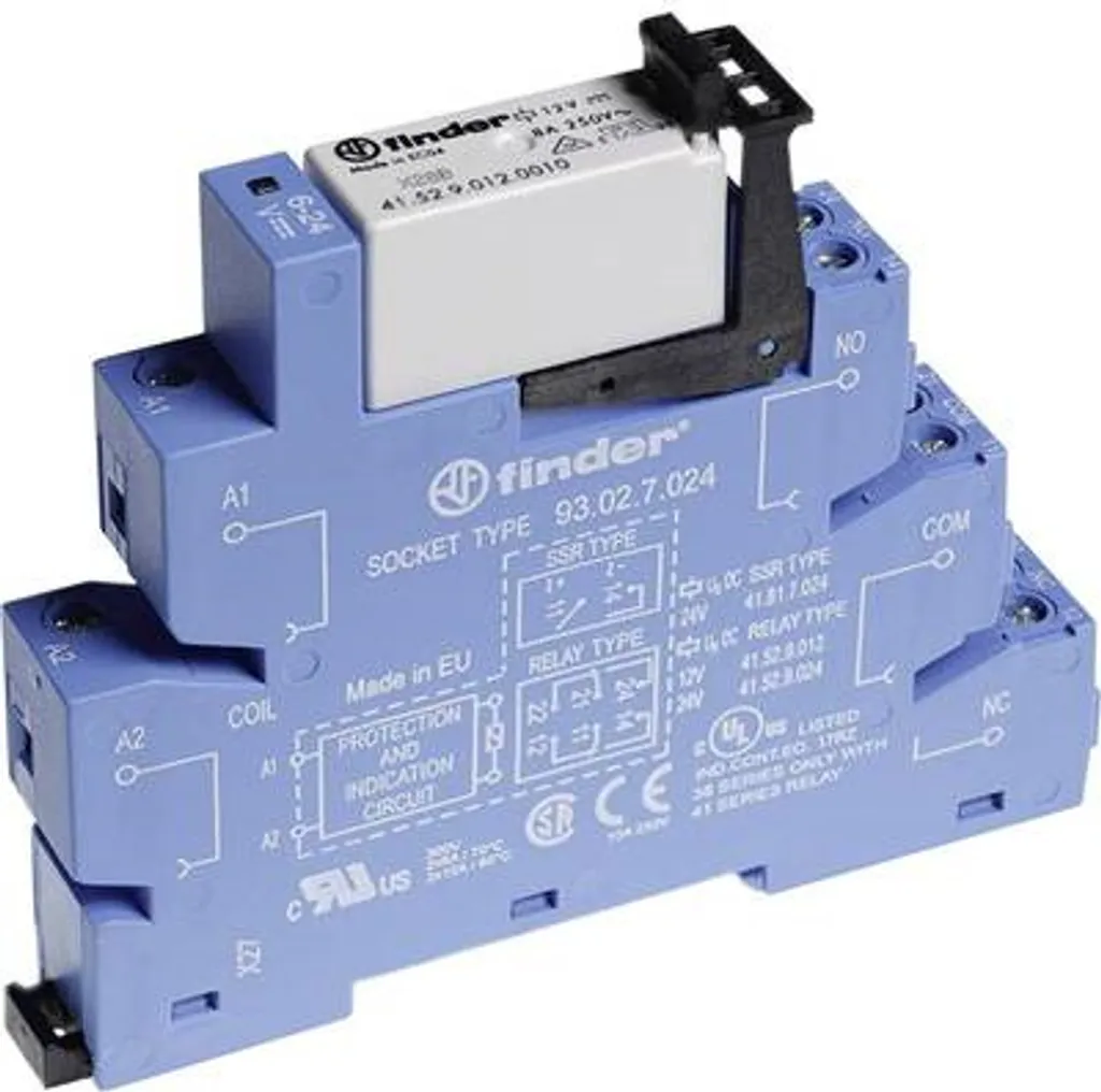 Relais d'interface 24V AC/DC 8A avec double contact inverseur Finder