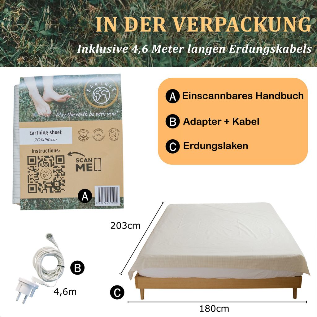 Earthle Earthing Sheet - Erdungstuch - Erdungslaken- Erdung Produktbild 2