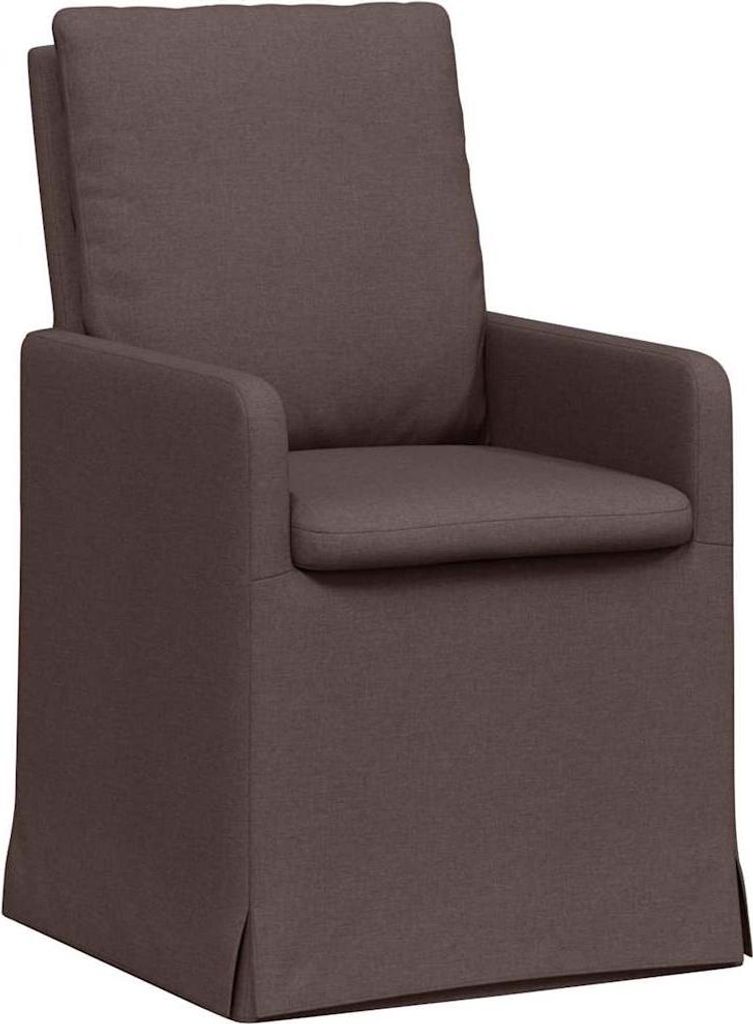 vidaXL Esszimmerstühle 2 pcs Dunkelbraun 57 x 67 x 98 cm Stoff