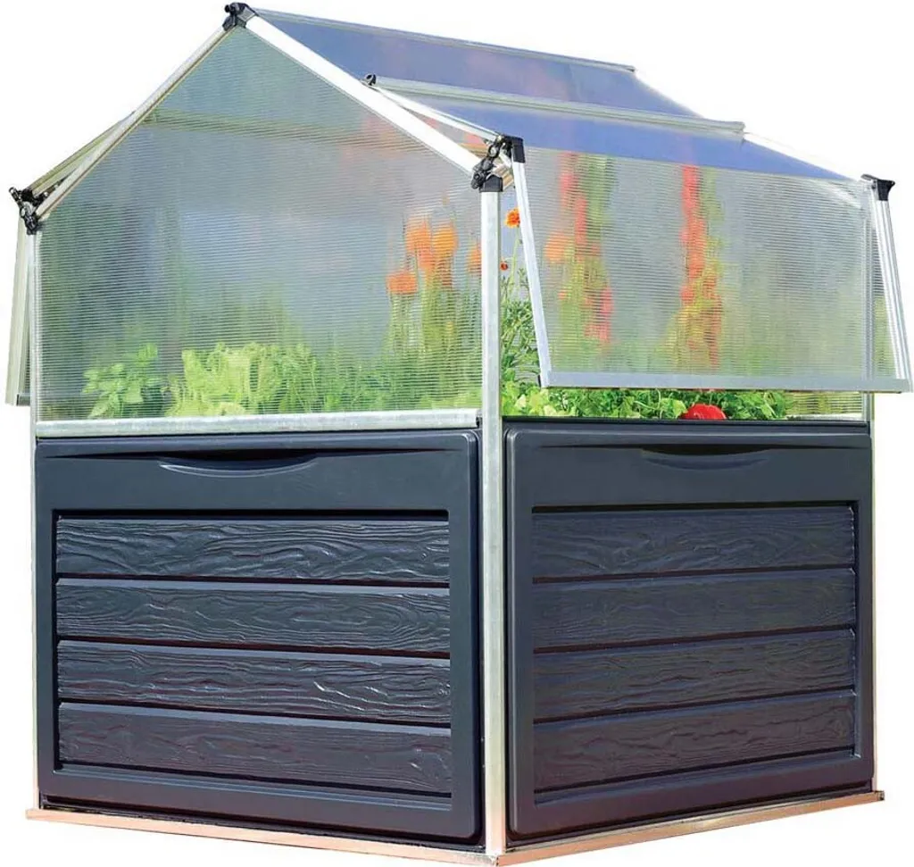 Serre de jardin surélevée en polycarbonate 1,7m² Plant Inn Argentée