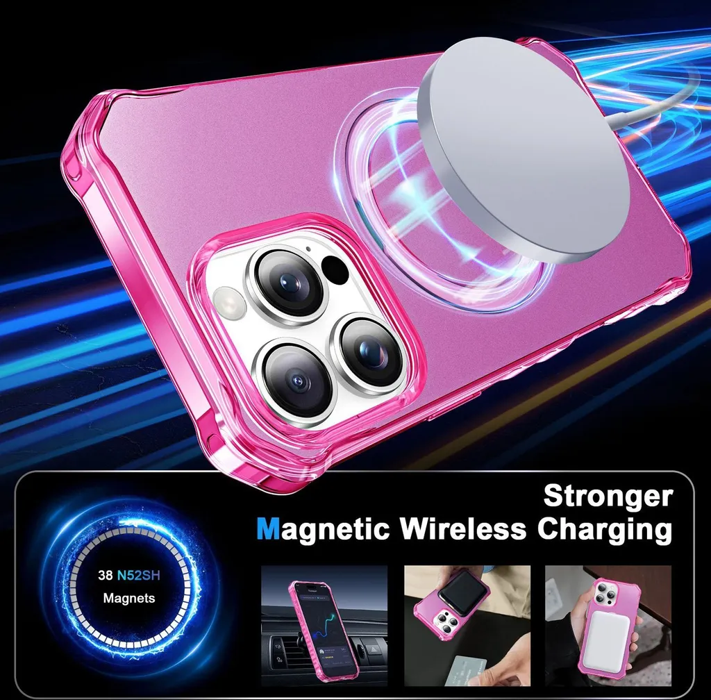 Custodia Wave Rosa per iPhone 16 Pro Max MagSafe | Design ad Anello - 2
