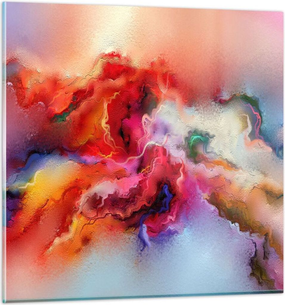Bilder auf glas - Abstraktion modern - 60x60cm - Glasbilder - Wandbilder - Kunstdruck - zum Aufhängen bereit - Wanddekoration aus Glas - Glas Bild...