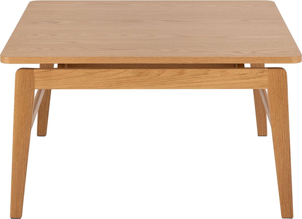 Couchtisch Essex, minimalistisch, Naturholz, abgerundet, Natur, 80x80x45 cm