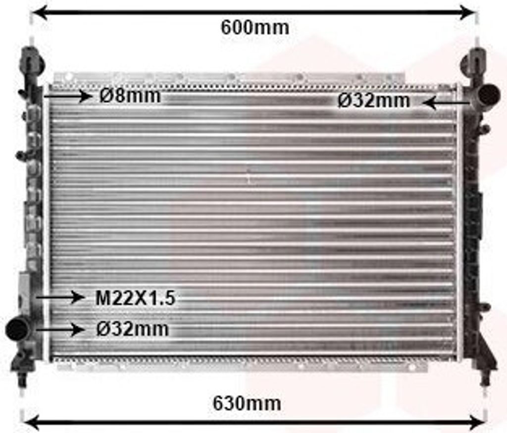 VAN WEZEL 01002055 Kühler Wasserkühler Motorkühler für ALFA ROMEO 145 (930) 146 (930)