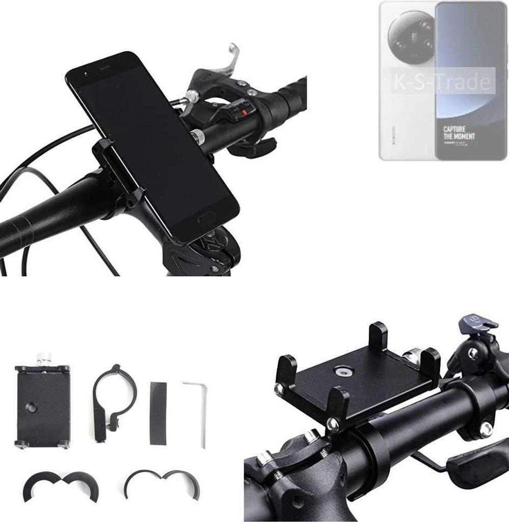 K-S-Trade Handyhalterung für das Fahrrad kompatibel mit Xiaomi 13 Ultra Halter Lenkstange Fahrradhalterung Motorrad Bike Mount Befestigung Smartphone