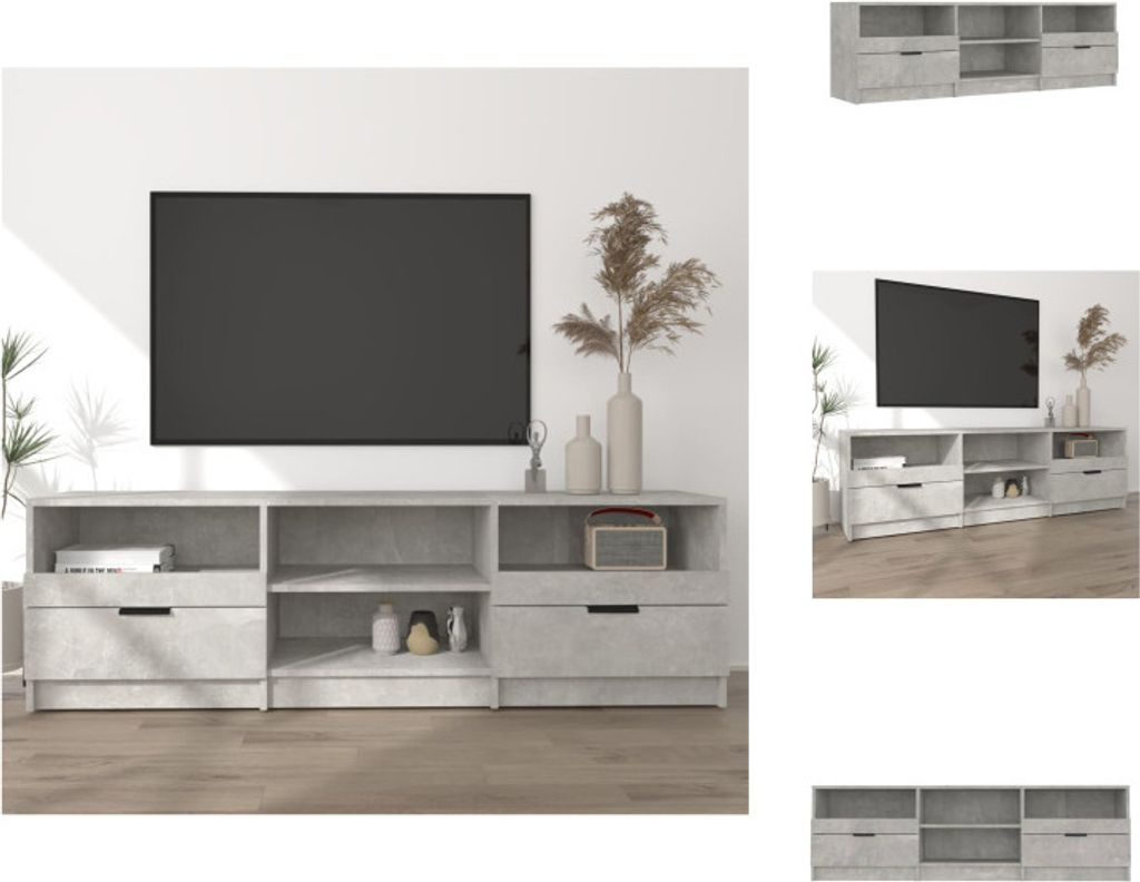 vidaXL TV-Schrank Betongrau 150x33,5x45 cm Holzwerkstoff - TV-Möbel