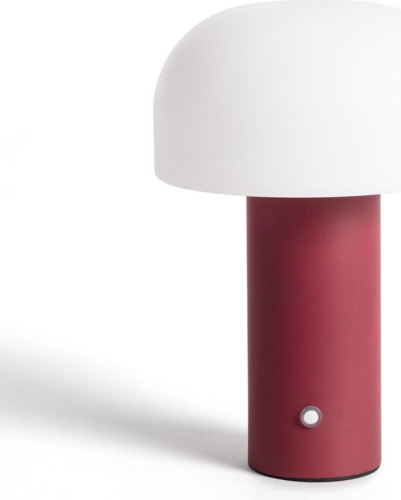 LED Tischlampe Tragbar Metall mit wiederaufladbarem USB Akku Leta Bordeaux