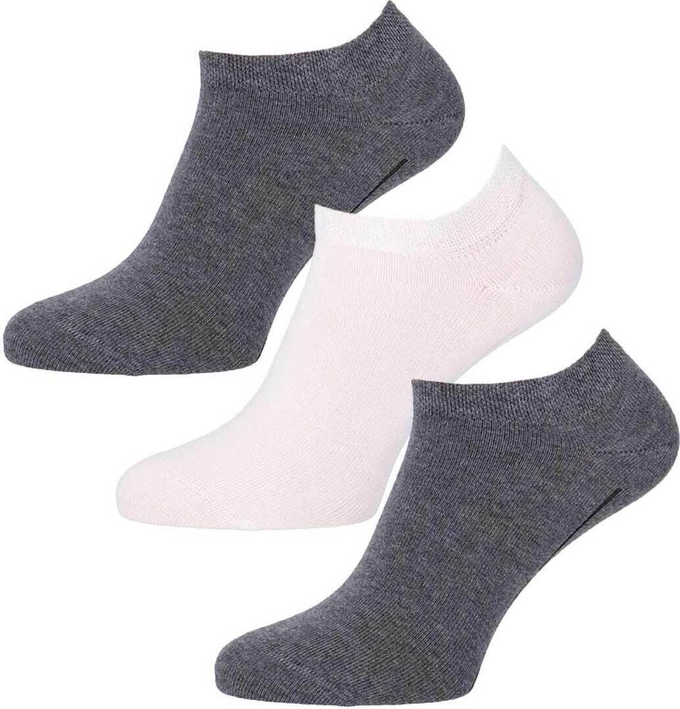 Uni Baumwolle Sneaker-Socke DAILY LIFE 3-er Pack grau weiss-43-46