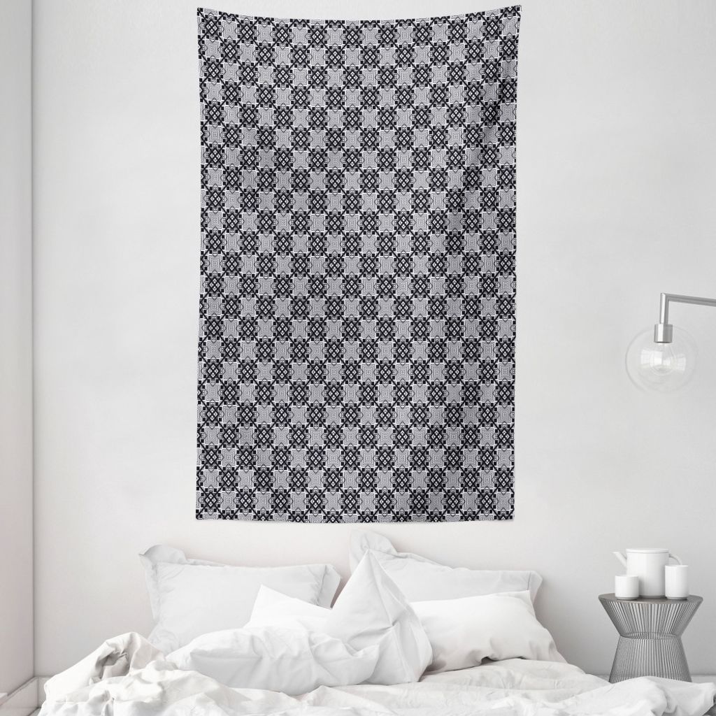 ABAKUHAUS Geometrisch Wandteppich und Tagesdecke, überlappende Diamanten aus Weiches Mikrofaser Stoff Waschbar ohne Verblassen Digitaldruck, 140 x...