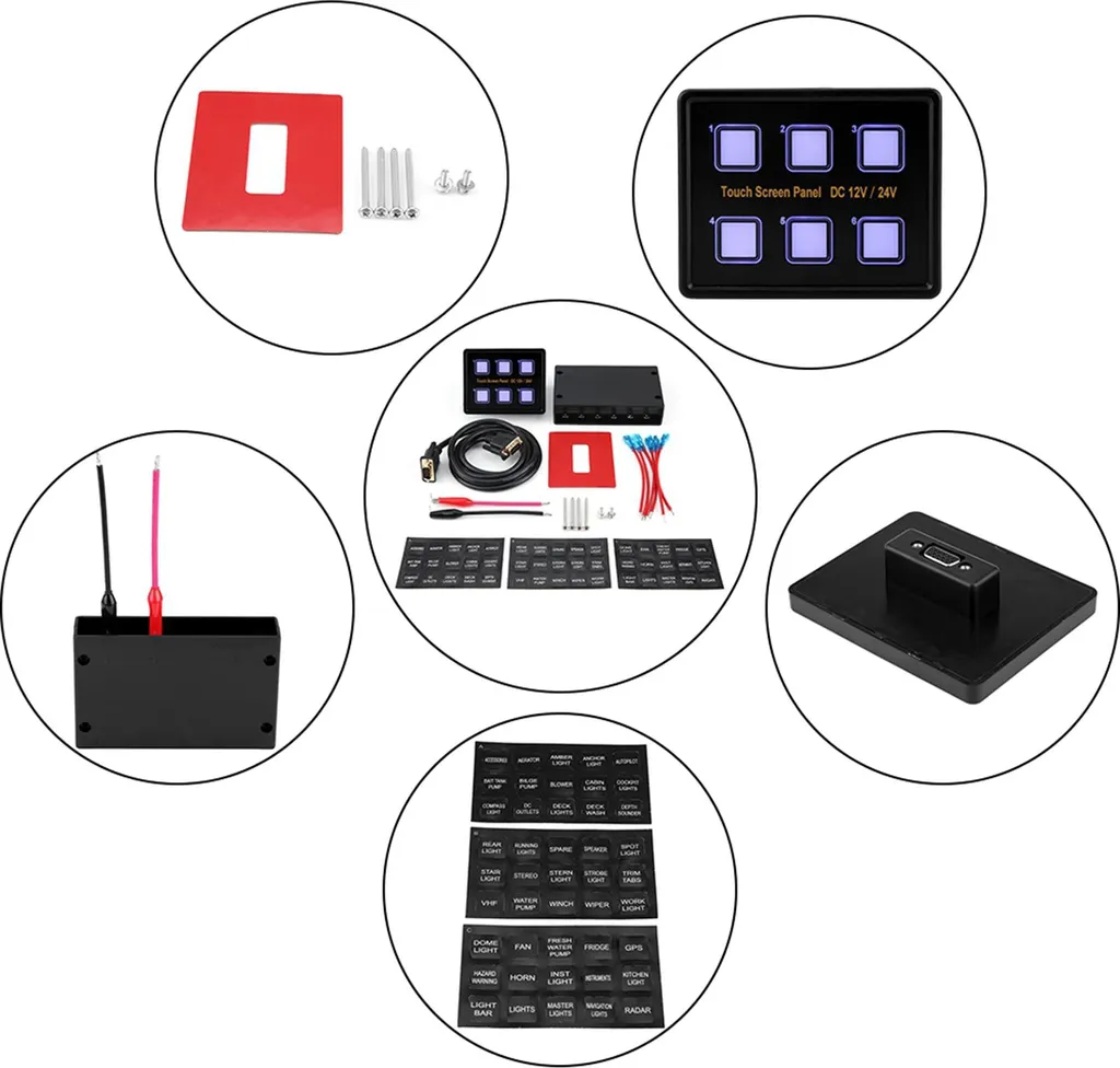 Panneau de commande tactile 6 interrupteurs pour aménagement de van et bateau - 3